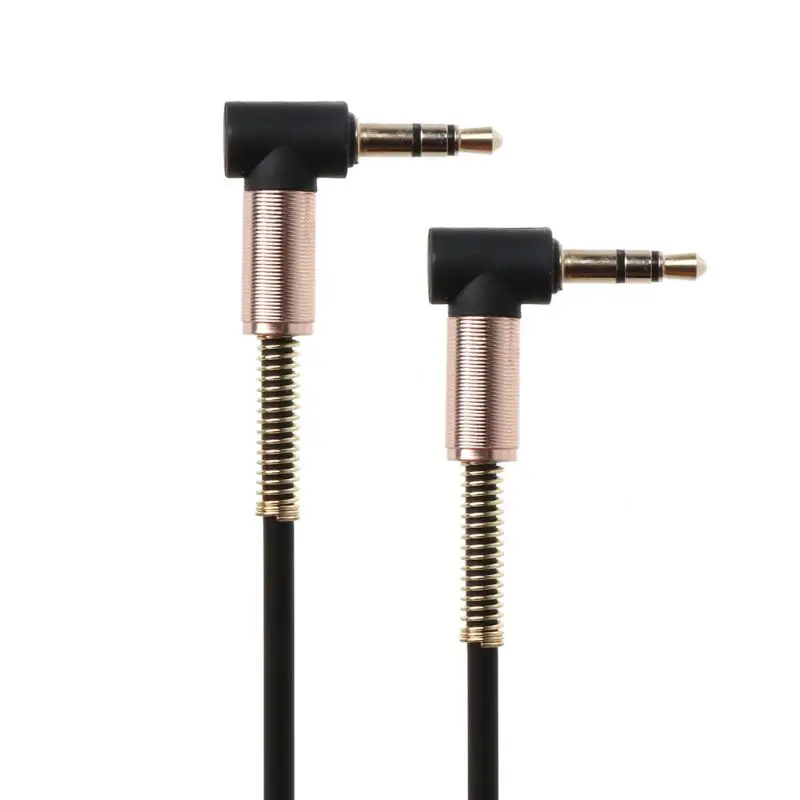 

24cm Dual 90 Degree Nylon 3.5 mm to 3.5mm Male Jack Audio Cable Car Aux Cord for iphone Samsung Xiaomi MP3 Speaker