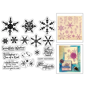 

2020 New Christmas Words Snowflake White Embossing Transparent Stamps and Metal Cutting Dies For Making Scrapbooking Photo Album