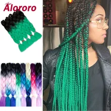 Alororo, 24 дюйма, 100 г, огромные косички, длинные, огромные, синтетические, блонд, фиолетовый, розовый, зеленый, волосы для наращивания, африканские косички, вязанные волосы