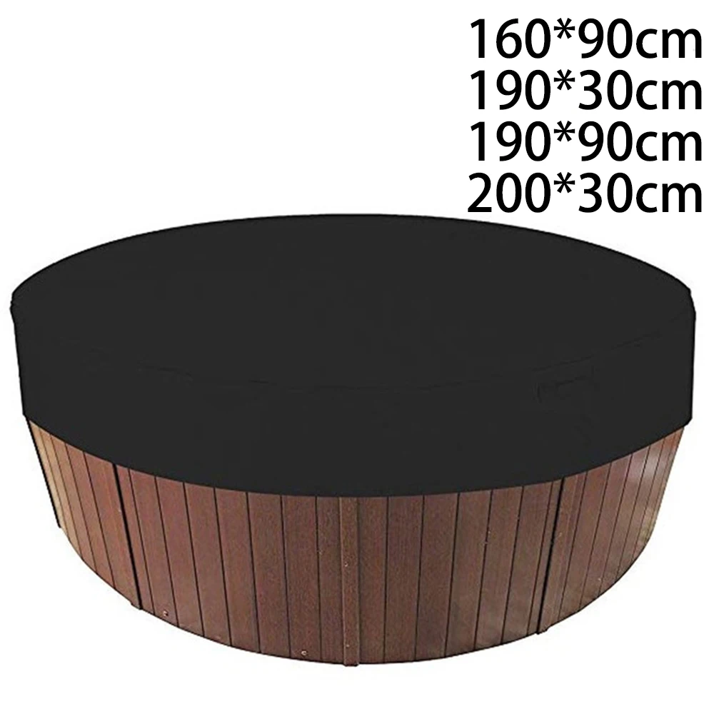 Cubierta de bañera negra Protector Anti-UV redondo cubiertas impermeables de polvo de bañera de hidromasaje de Spa Material Anti-UV, impermeable, fuerte y duradero