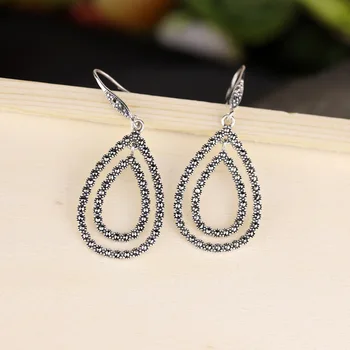 

Original Design Hollow Gemstone Waterdrop Drop Earrings For Girl 925 Sterling Silver Earrings For Wedding Engagement Gift