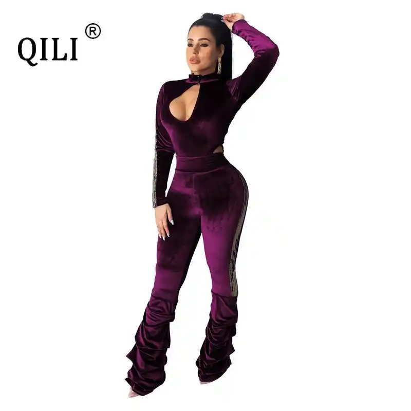 purple and black jumpsuit