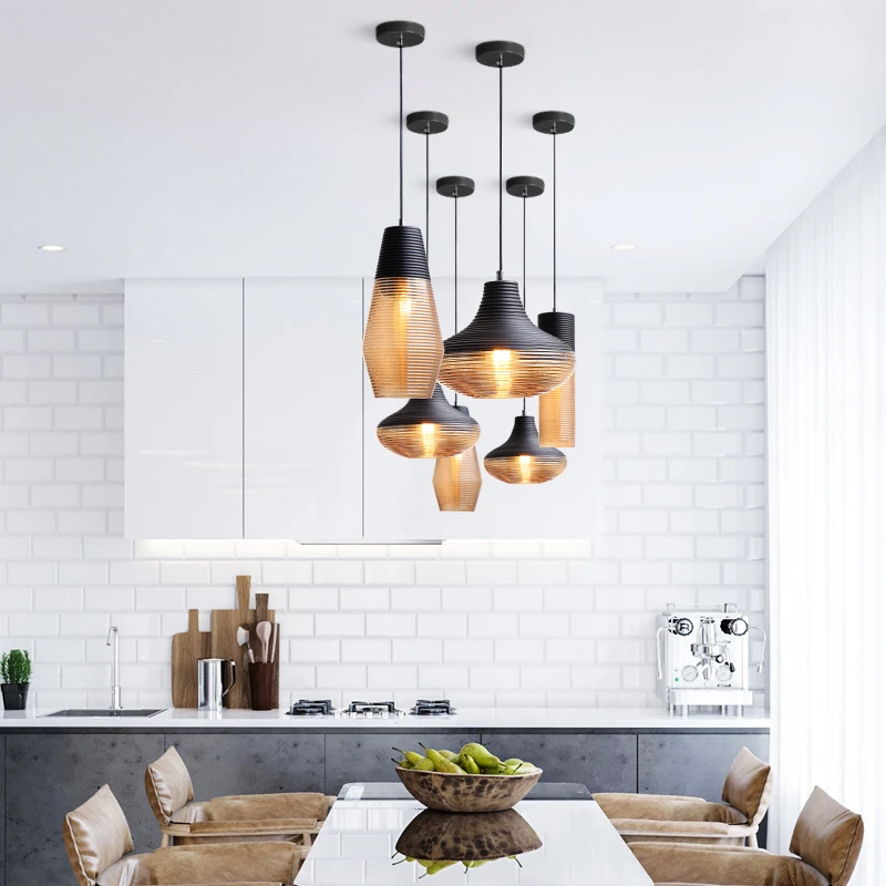 Modern LED Pendant Lights Glass Pendant Lamps  Living Room Hanging Lamp Bedroom Loft Industrial Home Deco Kitchen Light Fixtures