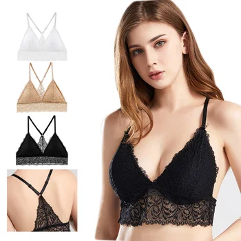 

Lace Push Up Bra Sexy Bras for Women Bralette Pushup Padded Wire Free Cup Black/white/skin Summer Thin Chest Wrap