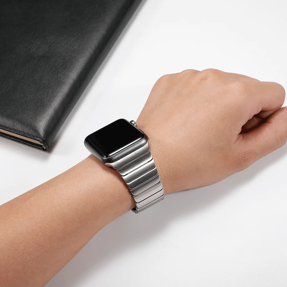 Ремешок для Apple watch band 44 мм 40 металлический звеньевой браслет из нержавеющей стали
