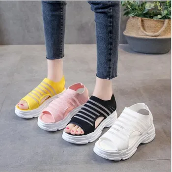 

35-40 Sports Sandals Women 2020 Summer New Sandals Casual Fashion Wild flat Bottom ins Students Running Sandals