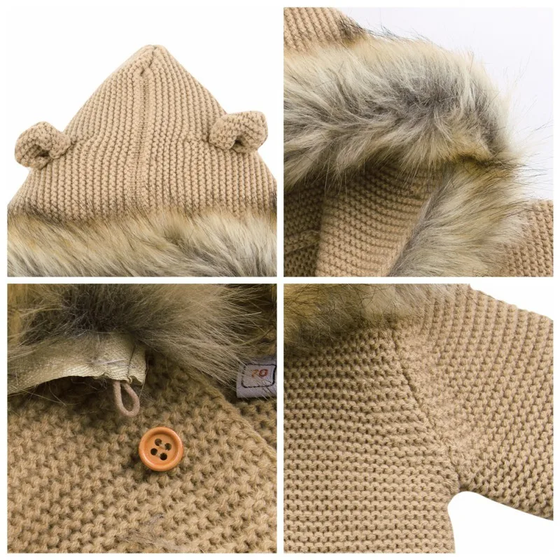 0-24M Children Kids Sweater Jacket Autumn Baby Girl Boy Hoodie Cardigan Casual Outerwear Coat Clothes