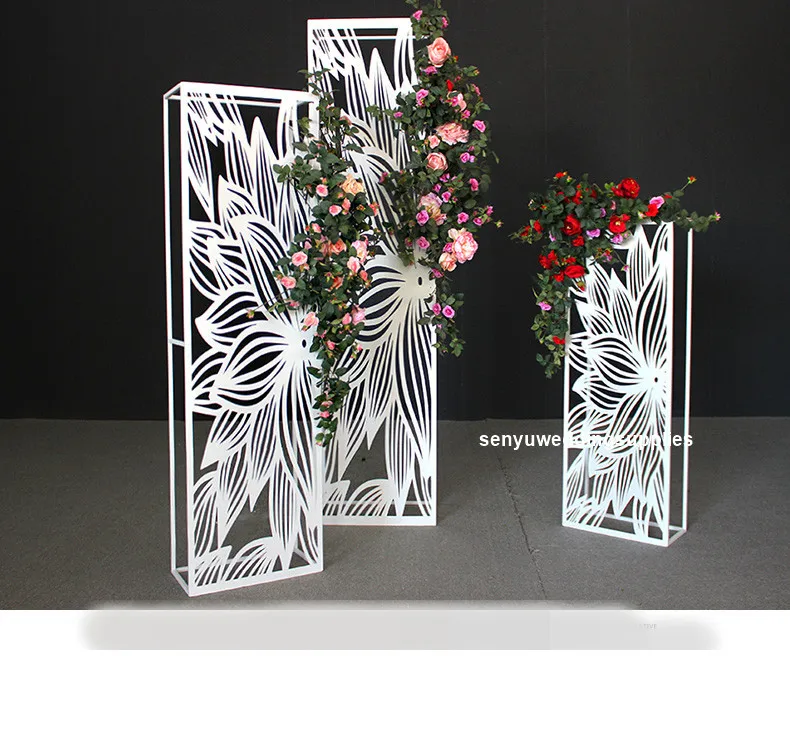 

Wedding Props Large Wedding Stage Screen white painted mental Backdrop hot selling white stage wedding decoration senyu2076