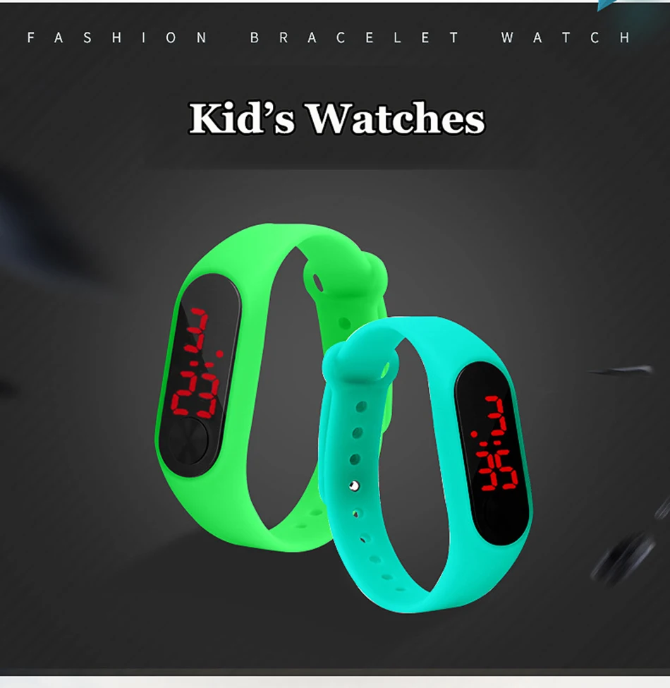 Детские наручные часы, светодиодный цифровой браслет, детские спортивные часы для мальчиков и девочек, электронные часы с датой, часы для детей