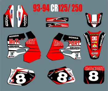 

For HONDA CR125 CR250 CR 125 250 1993 1994 Graphics Decals Stickers Custom Number Name Motorcycle Backgrounds Accessories