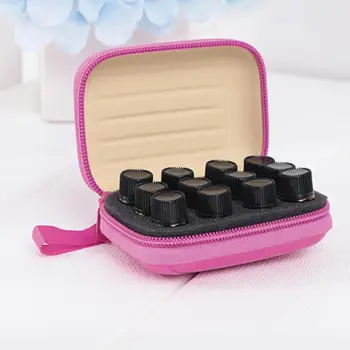 

12 Bottles Essential Oil Case 1ML-3ML Perfume Oil Essential Oil Box Travel Portable Carrying Holder Nail Polish Storage Bag 40a