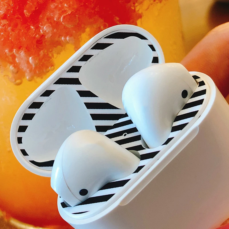 ПВХ наклейка для Apple для AirPods 2 Чехол Пылезащитная наклейка протектор для Air Pods аксессуары дропшиппинг