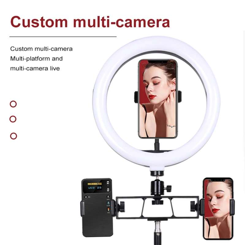 Anel de Luz Led para Selfie 26cm Suporte para Celular Transmissão de Bluetooth Fotografia Iluminação Tripé Suporte para Vídeos do Youtube - Image 4
