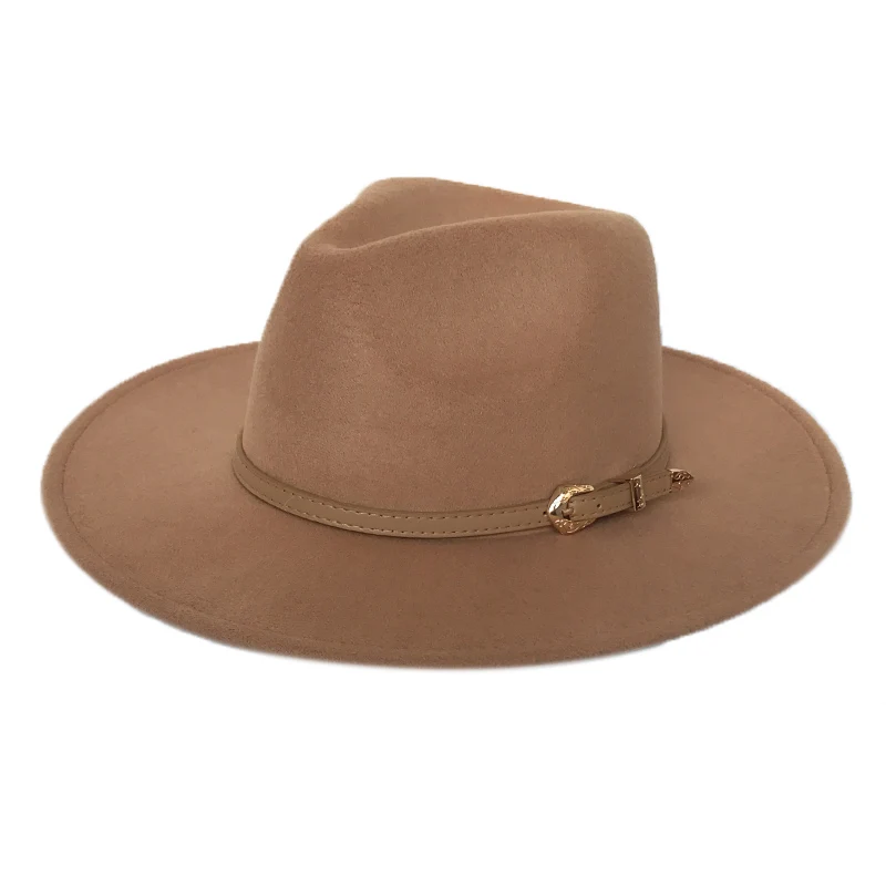 YY 9 см широкополый мягкая фетровая шляпа для мужчин Панама Джаз Федора женские зимние церковные шляпы шерстяная, фетровая шляпа Sombrero Hombre винтажная FD19036 - Цвет: Camel Trilby Cap