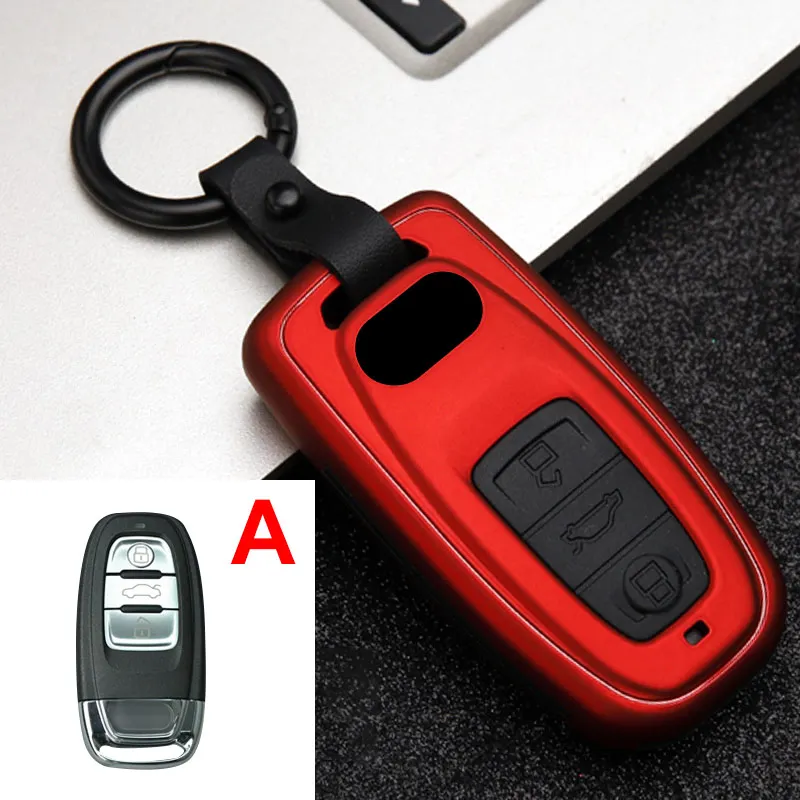 АБС-пластик, Автомобильный Дистанционный ключ чехол в виде ракушки для Audi A1 A3 Q2 Q3 A4 A5 A6 A7 C5 C6 Q5 Q7 R8 A6L TT автомобильные аксессуары - Название цвета: A Red