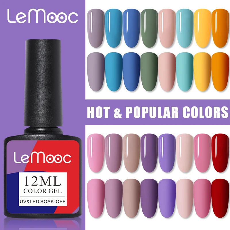 LEMOOC 12ml Colorful Gel Nail Polish Shiny Glitter Sequins Soak Off Nails Painted UV LED Gel Nail Art New Design Gel Varnish|Nail Gel| - AliExpress