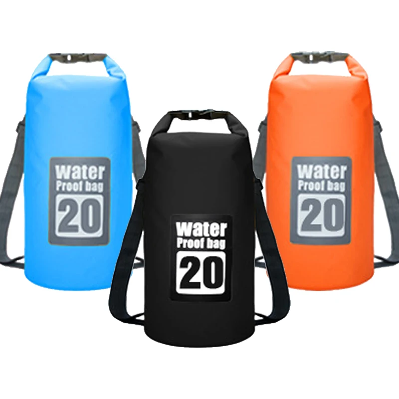 20L водонепроницаемая сумка для походов на природе, непроницаемый рюкзак для кемпинга, пляжная сумка для океана, водостойкий рафтинг плавание, сухой мешок для реки