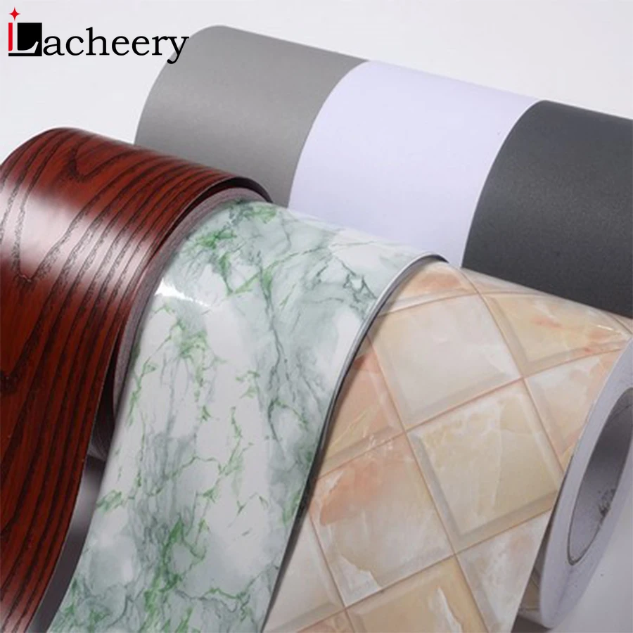 

5m*10cm New Marble Skirting Stickers PVC Self Adhesive Decorative Waist line Waterproof Wallpaper Border Windowsill Floor Decals
