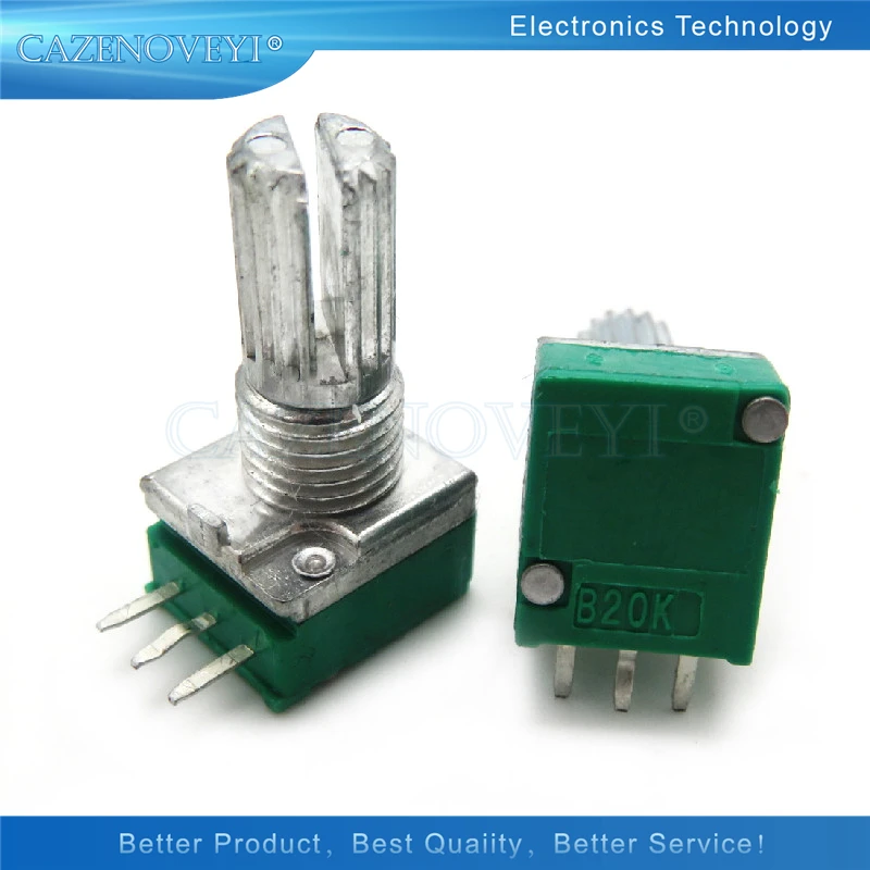 RK097N B1K B5K B10K B20K B50K B100K B500K B250K B5K switch audio 3pin shaft 15mm amplifier sealing potentiometer 5pcs/lot