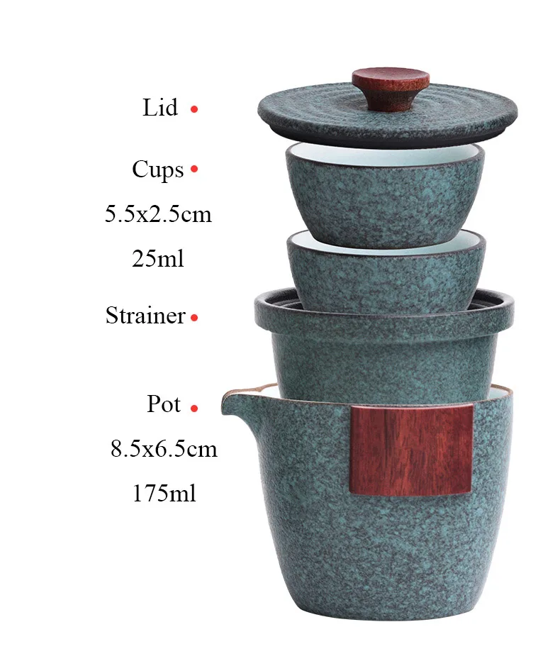 LUWU керамический чайник Gaiwan с 2 чашки и чайные наборы цзялэ(Портативный Путешествия Чайный сервиз с дорожная сумка