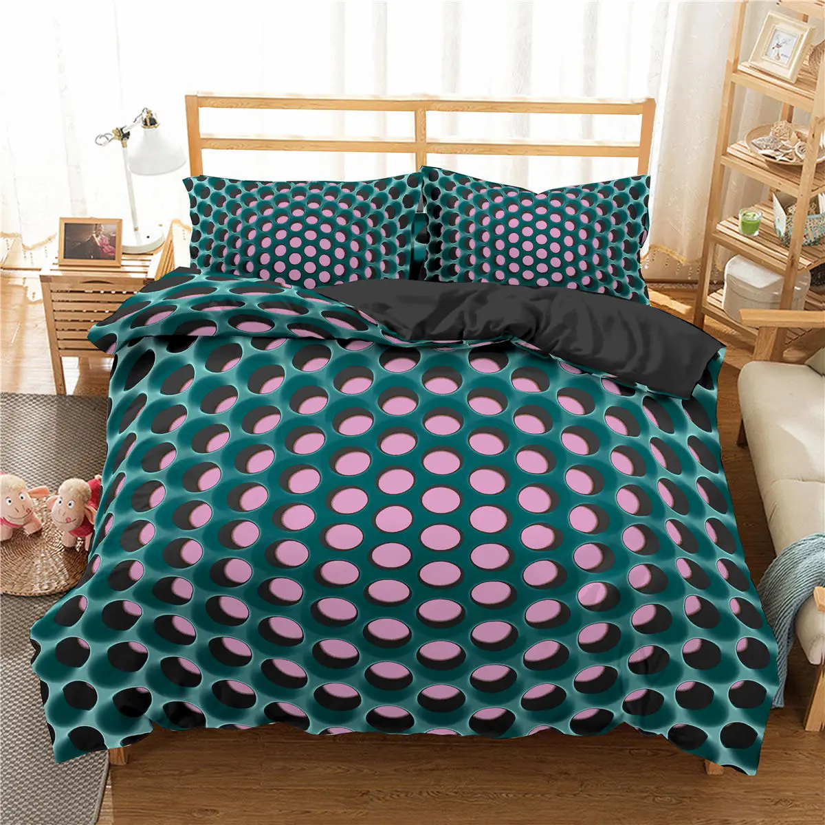 Home Textiles Luxury 3D Dot Art Duvet Cover Set Pillowcase 2/3 Pcs Kids Bedding Set AU/EU/UK/US Queen and King Size Bedding 