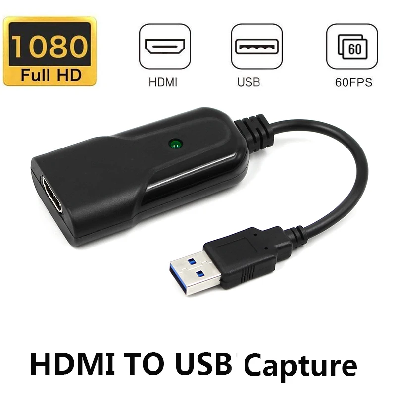 1080p Video Capture Card Convenient Compact HDMI to USB 60fps Game Capture Card for Recording Live Streaming Grabber audio video capture card 60fps 4k hdmi compatible usb 3 0 2 0 reliable video converter for game streaming live broadcasts