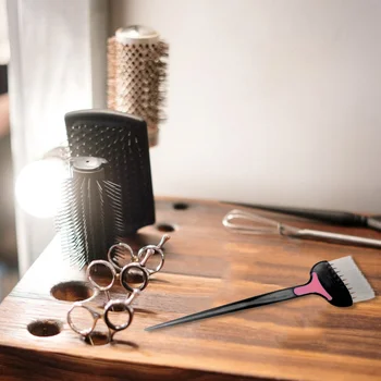 

5PCS Simple Hair Dye Brushes Barbershop Tool Hair Oil Treatment Brushes Single Side Inverted Film Care Brush for Home Shop (Blac