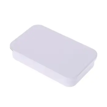 

Metal Tin Rectangle Mini Jewelry Storage Box Case Candy Coin Key Organizer Sliding Cover Organizer Small Items Containers