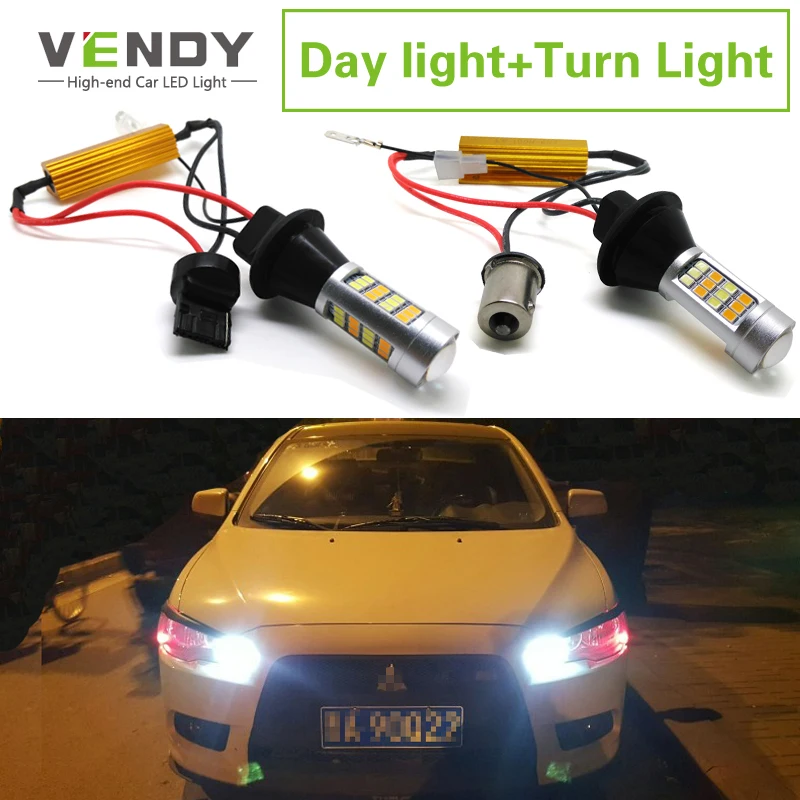 1 комплект 7440 WY21W T20 PY21W P21W 1156 Автомобильный светодиодный фонарные лампочки Canbus автомобильный поворотный сигнал свет DRL Габаритные огни DRL Дневной Свет 12V