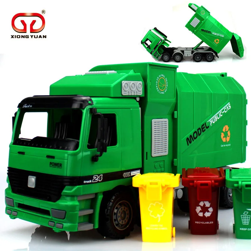 

Engineering 8188-18 Children Large Size Inertia Garbage Truck Adjustable with Trash Can Drop-resistant Sanitation Truck Toy