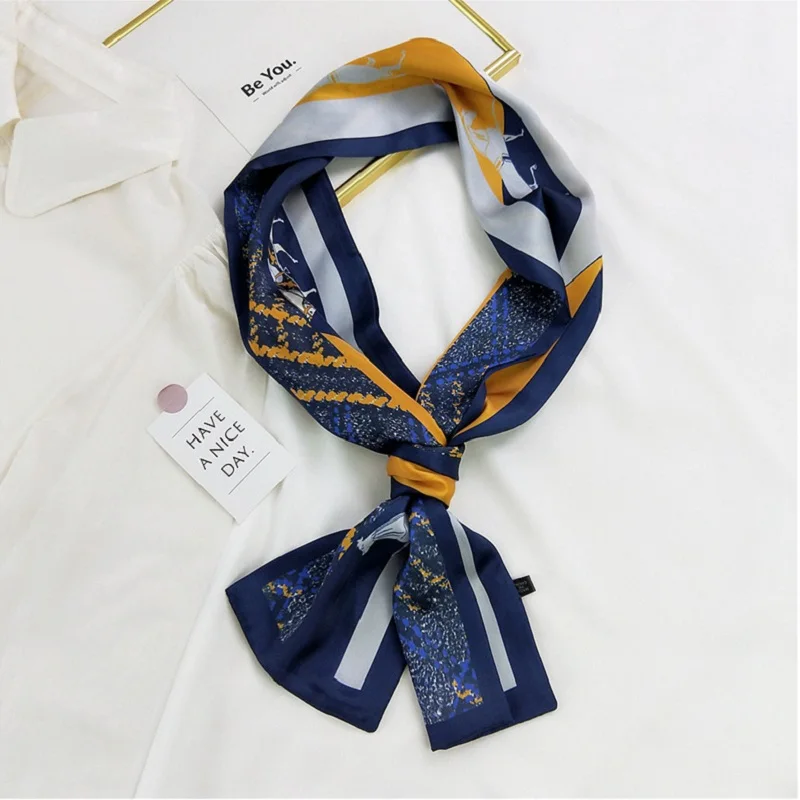 

14*140cm Korean Style Spring Summer Fashion Thin Long Small Scarf Female Multifunction Neckchief Ribbon Foulard Hair Band Women
