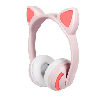 

Colorful Led Light Cartoon Cat Headphones Bluetooth Wireless Music Stereo Headset With Microphone Girl Daughter Birthday Gifts
