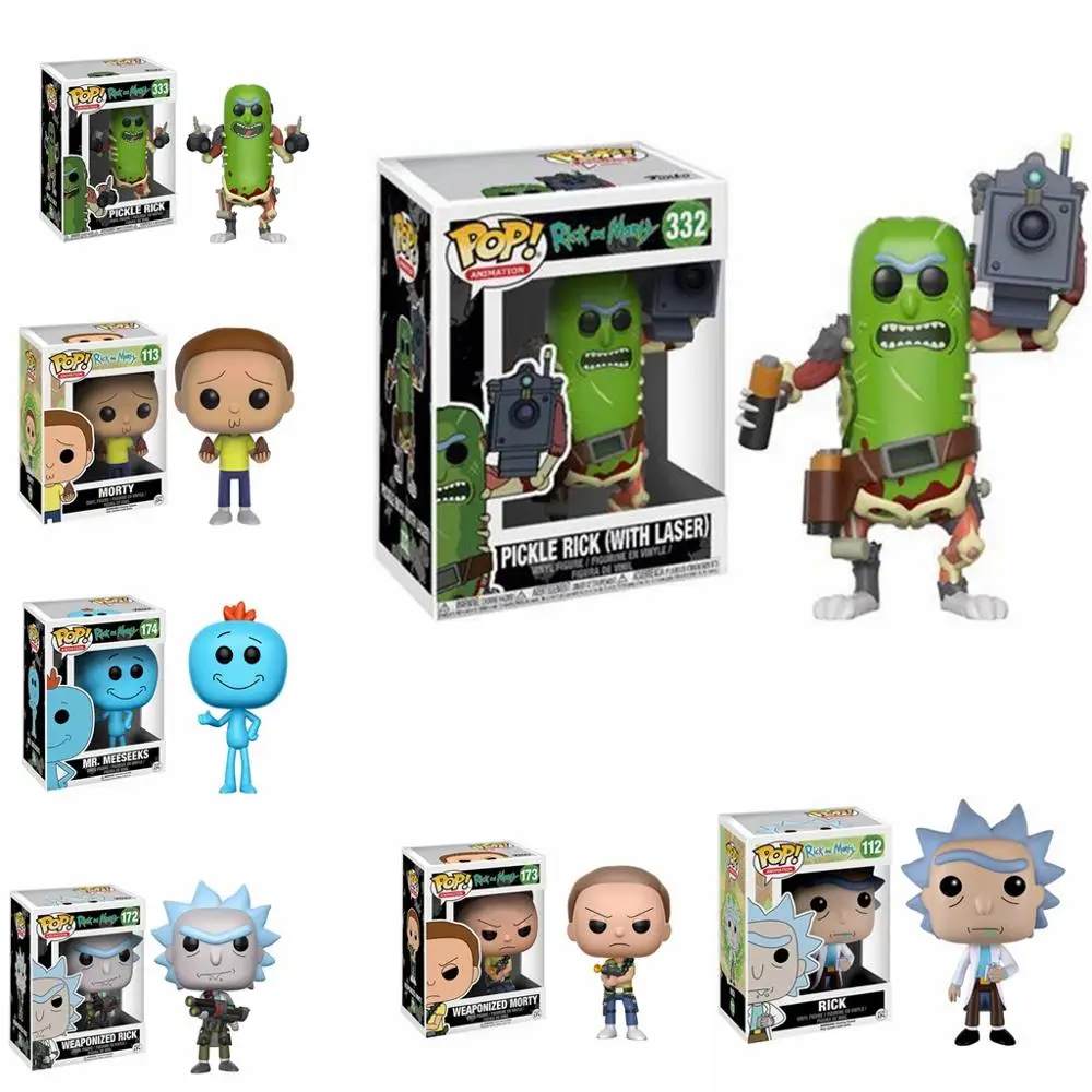 Funko POP Рик и Морти мультяшная фигурка модель виниловые куклы MR. MEESEEKS PICKLE Rick с