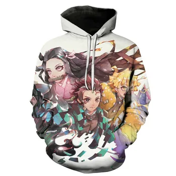 

New Fashion 3D Print Hoodies Funny Unisex Hoodies Demon Slayer Print Hotstyle Pullover Sleeve Streetwear Sweatshirt Hoodie
