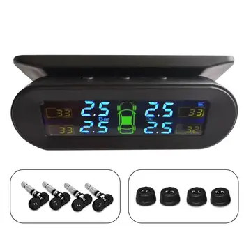 

TPMS Car Tire Pressure Monitoring System Real-time Display Tire Pressure Monitoring System with 4 External Sensors and 6 Alarm M