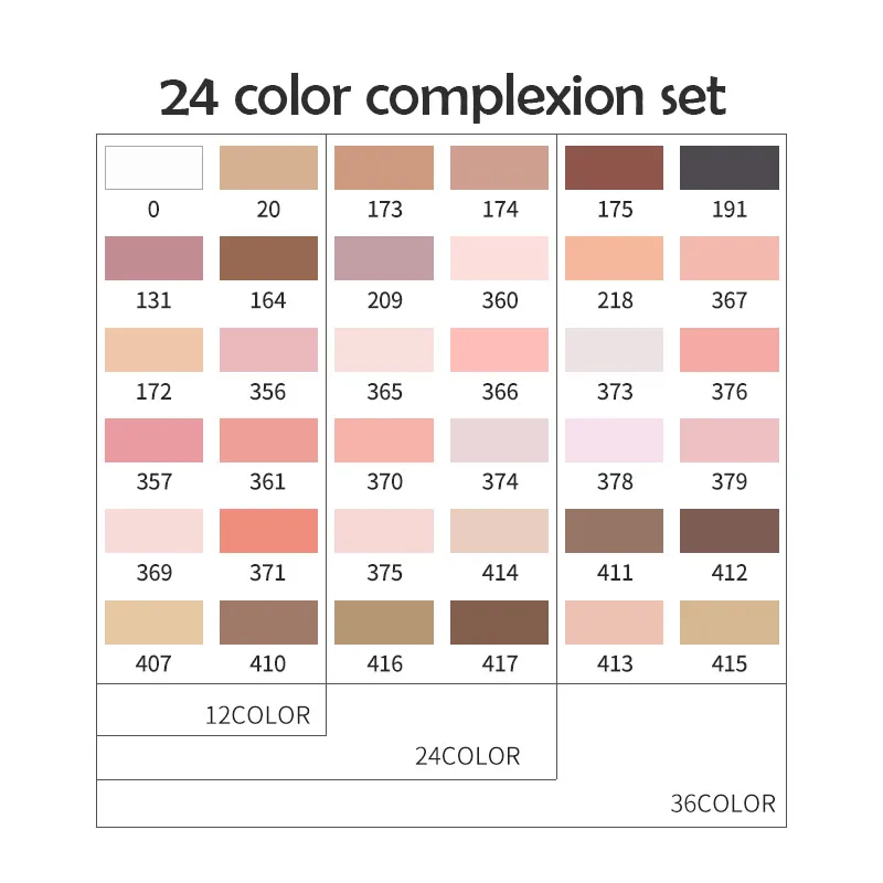24 color complexion Finecolour кожи волос Цвета арт мягкая маркер кисть набросок ручка для рисования манги двойной набор наконечников портрет 12/24/36 постоянного на спиртовой основе маркер - Цвет: 24 color complexion