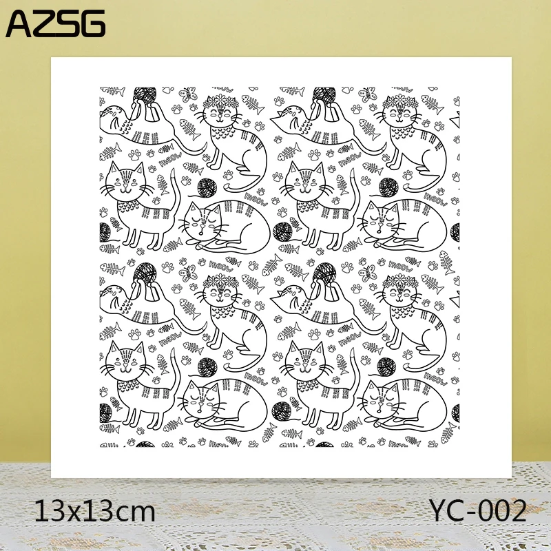 

ZhuoAng A group of cats Clear Stamps For DIY Scrapbooking/Card Making Decorative Silicon Stamp Crafts