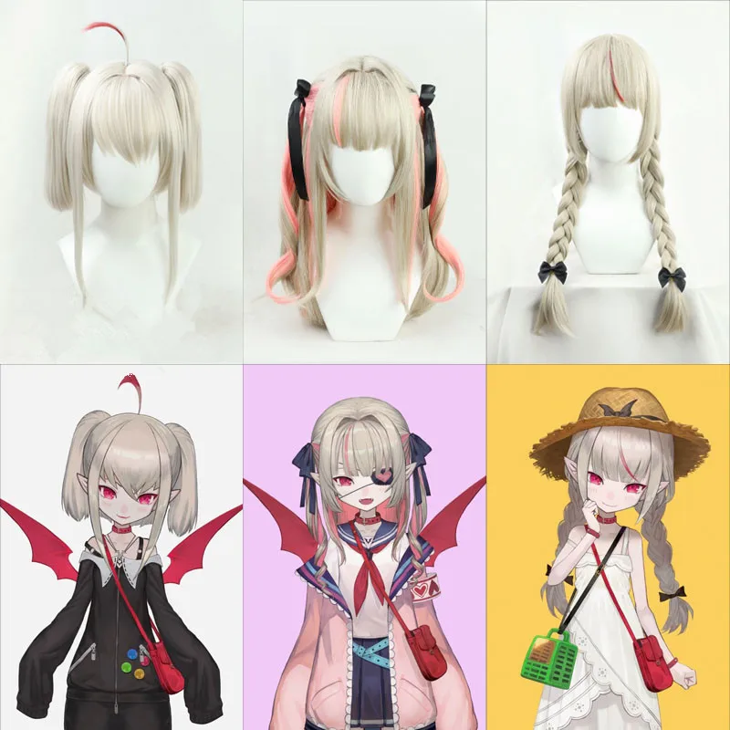 

Парик для косплея VTuber Makaino riririmu, школьная форма, игроки для девочек-геймеров Ririmu Kissme Lovelyheart-Lolitania, синтетические волосы