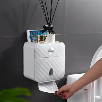 

Tissue Storage Rack Wall-mounted Waterproof Portable Simplicity Toilet Paper Holder Roll Paper Rack for Kitchen Bathroom