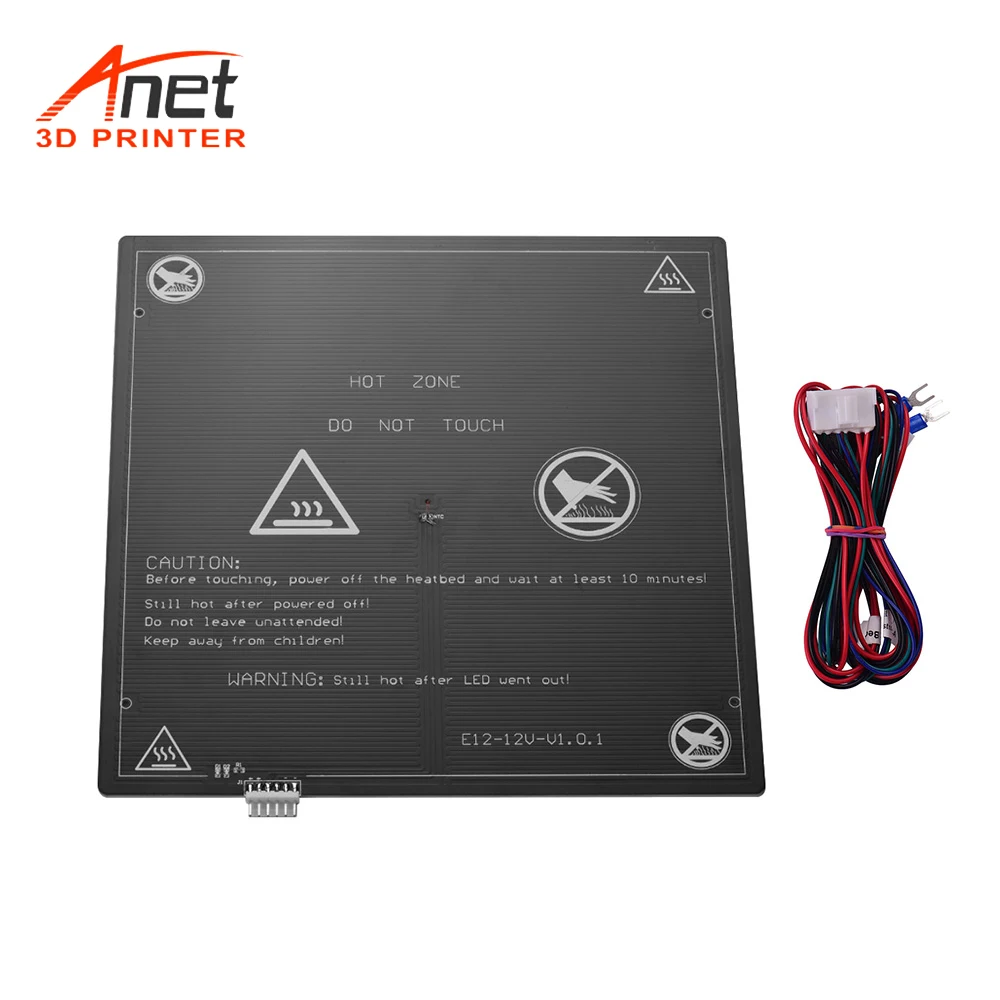 Нагревательная платформа для 3D принтера Anet E12 300*300*3 мм|Детали и аксессуары