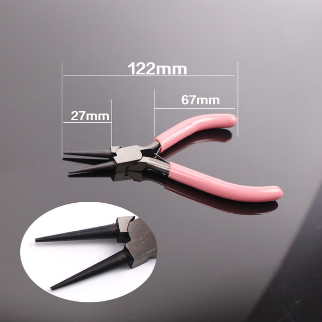 Mini Jewelry Pliers Set DIY Jewelry Making and Fixing Tools Pink Handle with Scissors, Copper Wire Cutting, Oblique Pliers