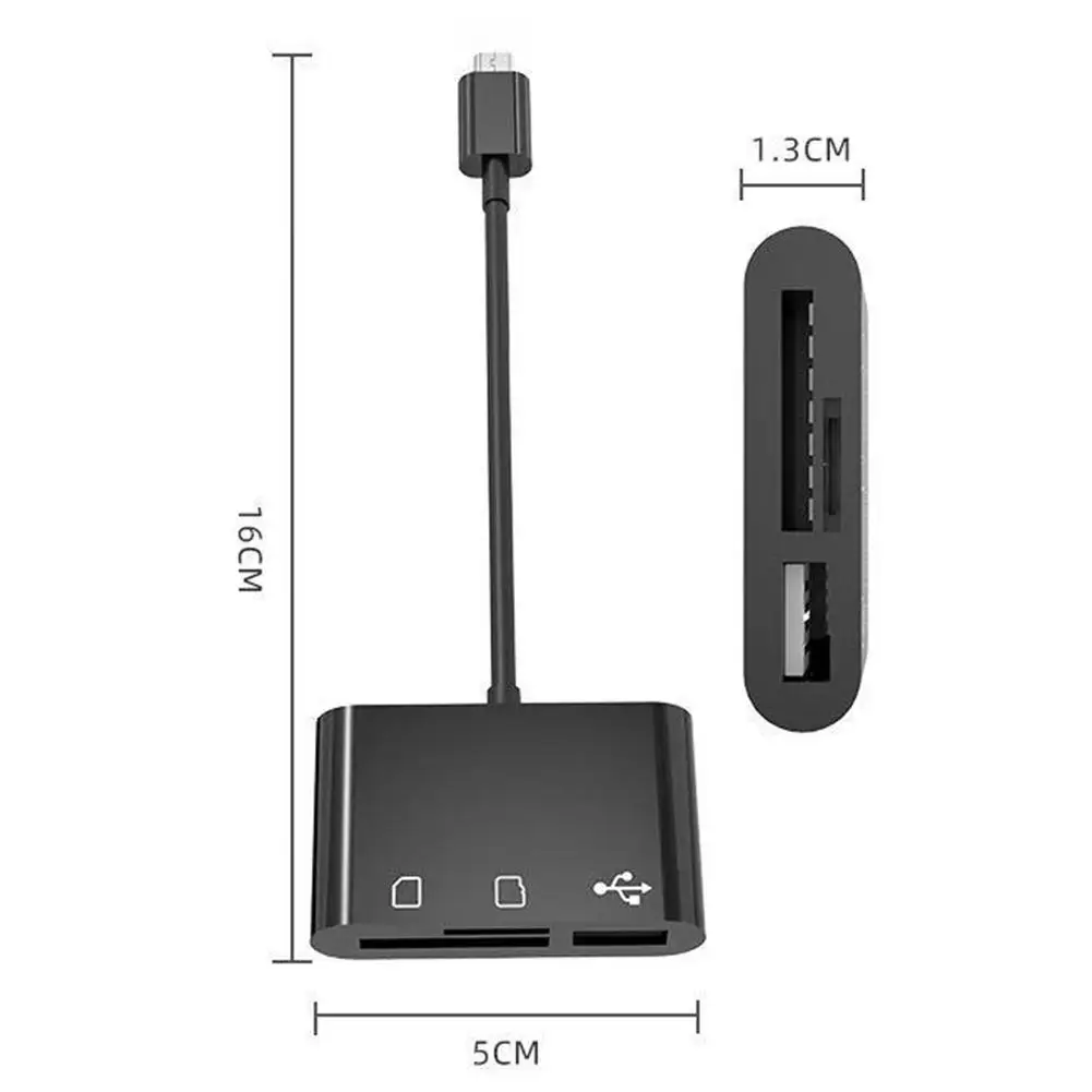 3 в 1 мульти микро USB 2,0 OTG Хост-адаптер кабель TF SD концентратор-картридер памяти для смартфонов ПК ноутбук компьютер