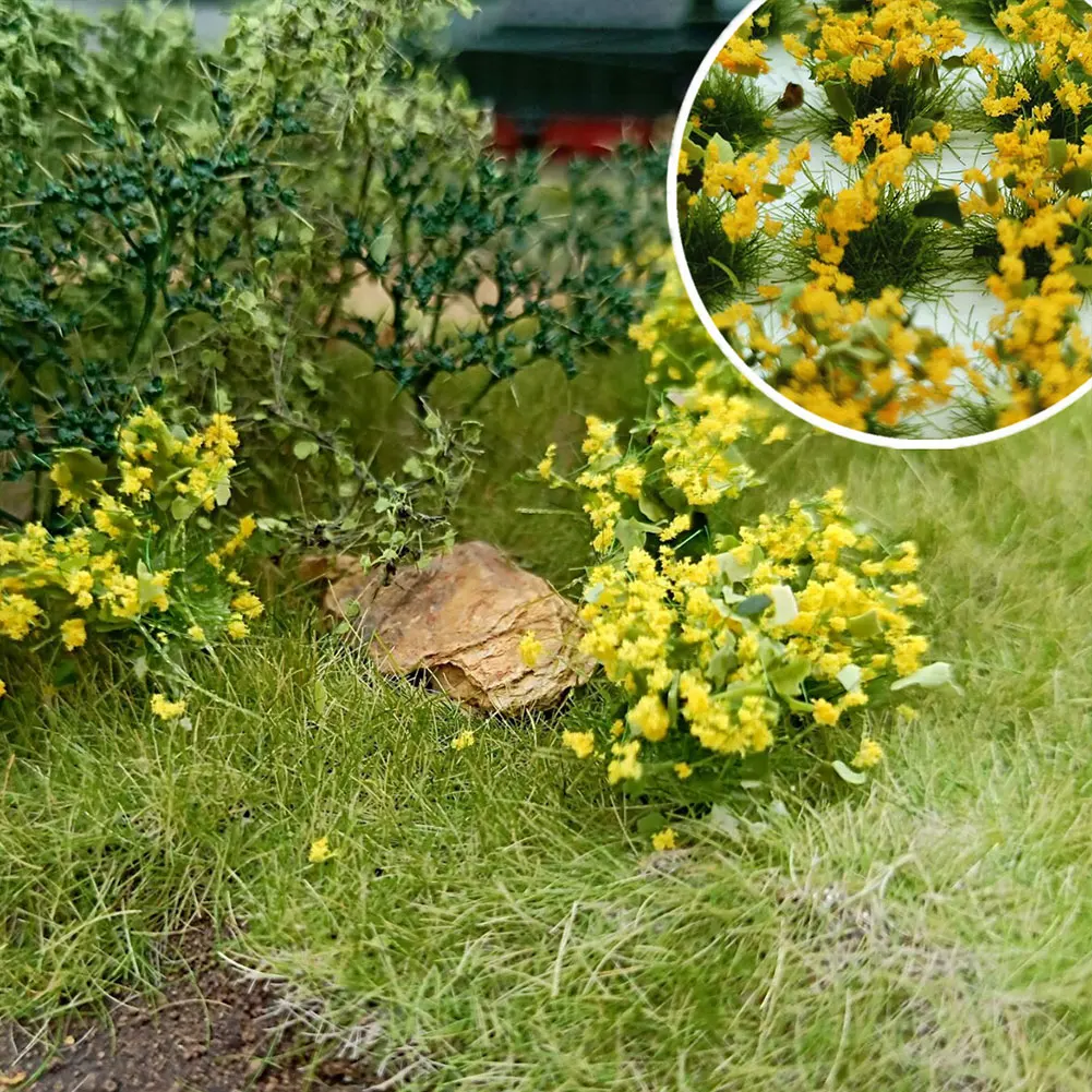 

Flower Cluster Artificial Garden Decor Railway Scenery Model Durable Building Layout Static DIY Miniature Grass Tufts Vegetation