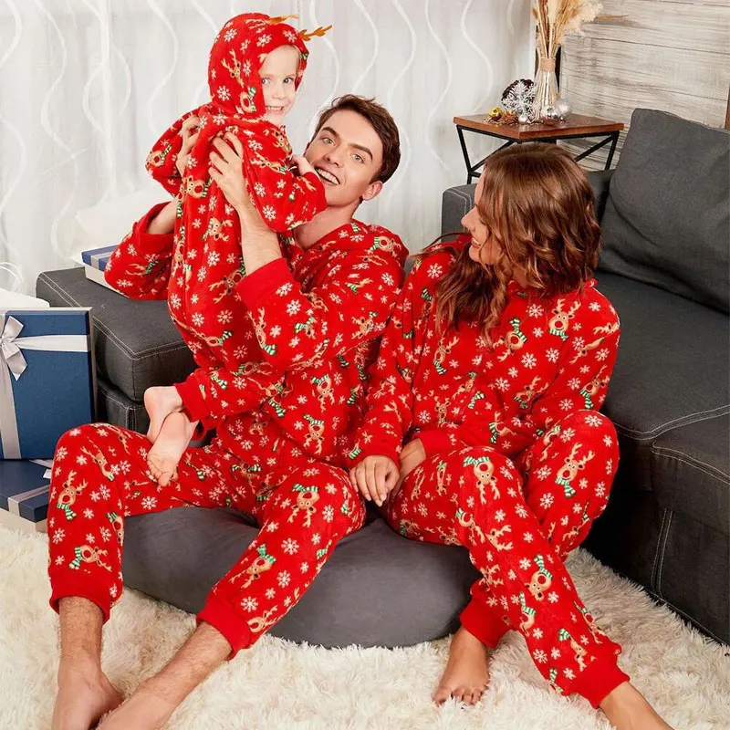 

Family Christmas Pajamas Set Warm Adult Kids Girls Boy Mommy Sleepwear Nightwear Mother Daughter Clothes Matching Family Outfits