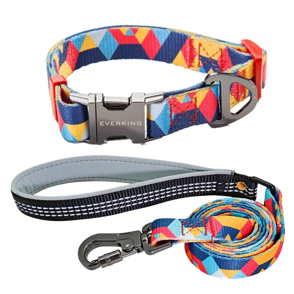 

Dog Collar Leash Personalized Pet Dog Polyester Collar Leash Lead For For Medium Large Dogs
