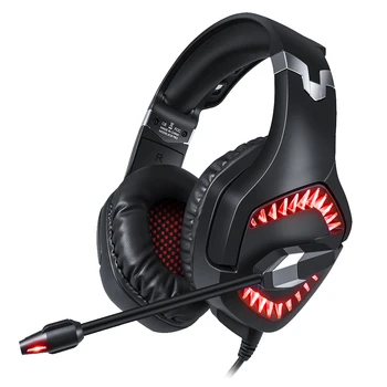 

With Mic Noise Cancelling Volume Control Smart Phone Bass Wired Gaming Headset Tablet LED Light Headphone Over Ear For PS4