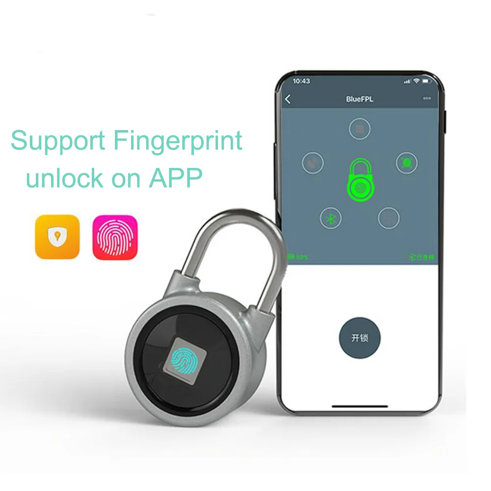 

IMPORX Fingerprint Smart Keyless Lock Waterproof APP Button Password Unlock Anti-Theft Padlock Door Lock For Android iOS System