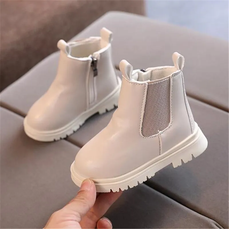 Children Chelsea Boots Kids Girls Martin Casual Autumn Winter PU Leather School Boy Shoes Fashion Toddler Booties | Детская одежда и