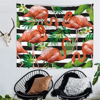 

Flamingo Tapestry Wall Hanging Tapestry Tropical Plant Printed Psychedelic Hippie Tapestries Home Decor Shawl Blanket