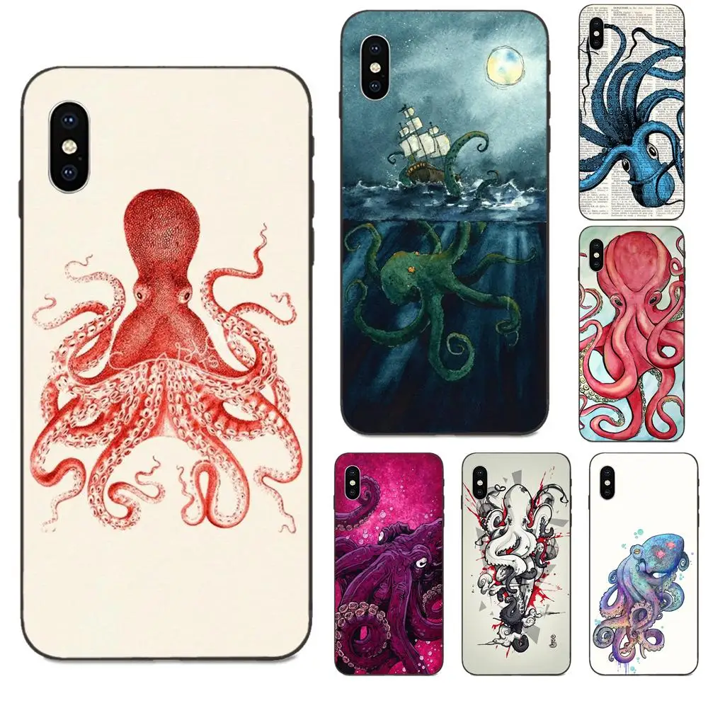 Осьминог для Apple iPhone 4 4S 5 5S SE 6 6S 7 8 11 Plus X XS Max XR Pro TPU индивидуальный дизайн | Мобильные